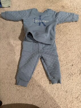 Calvin Klein Quilted Sweatshirt and Joggers Set - Blue